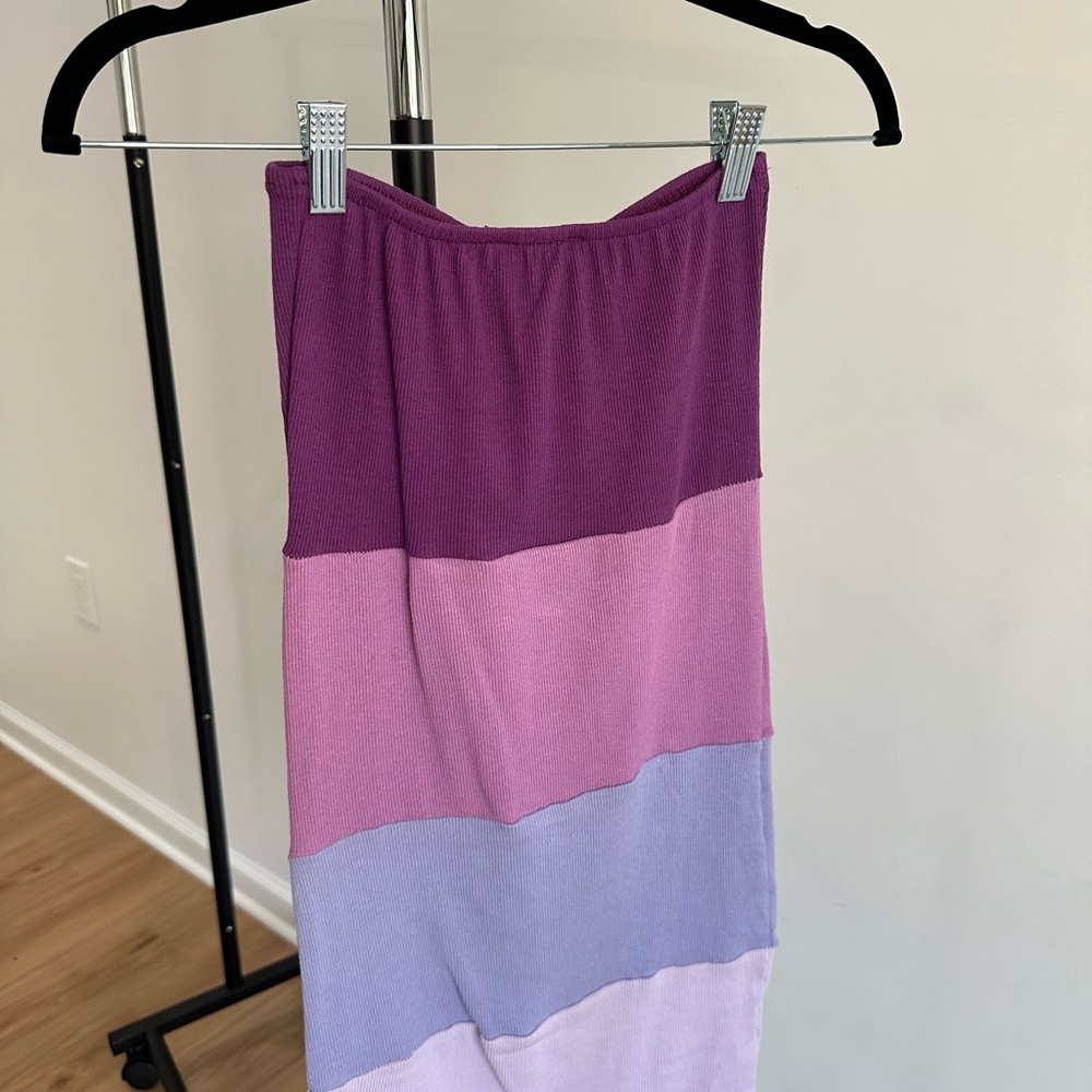 Color block tube mini dress